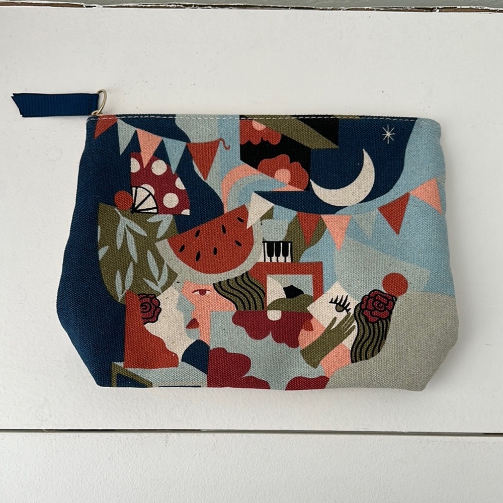 Clarins Abstract Art Canvas Cosmetic Pouch